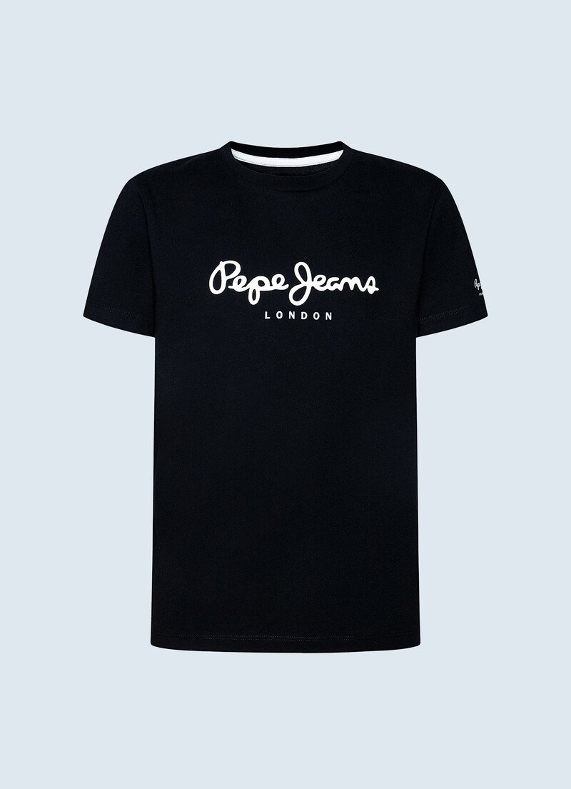 Playeras Pepe Jeans Mexico Online - Art Basic T-shirt With Logo Niño Azules  Negros